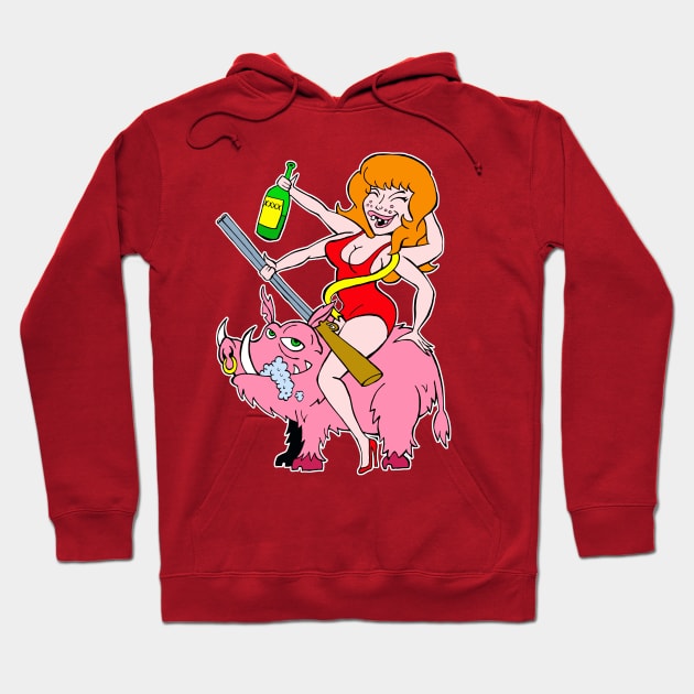 Mutant Redhead riding a Hog Hoodie by rossradiation
